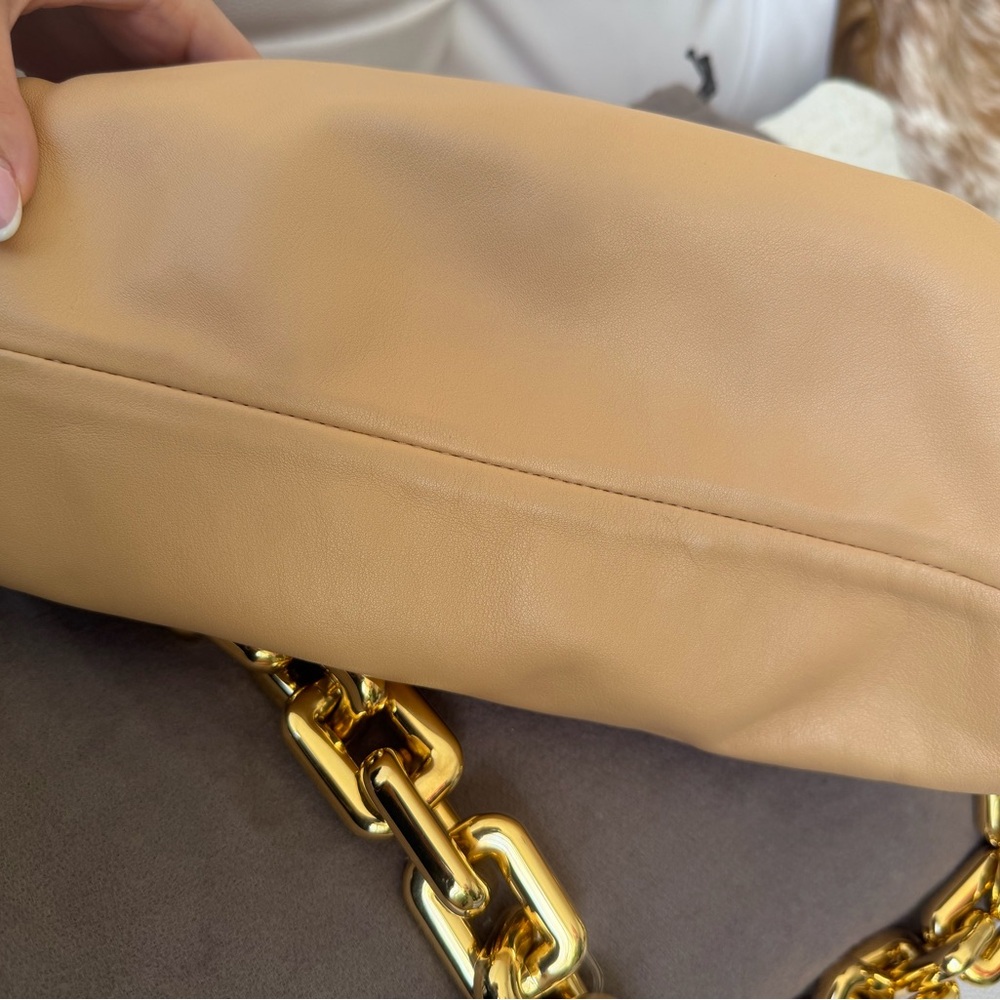 Bottega Veneta Camel Leather Clutch with Gold Chain - Picture 7 of 7